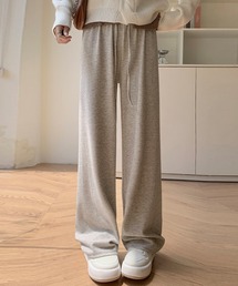 DAY CLOSET | 【大きいサイズ有/調節紐付き/美シルエワンタック】ベーシックイージースウェットニットパンツ ルームウェア(スウェットパンツ)