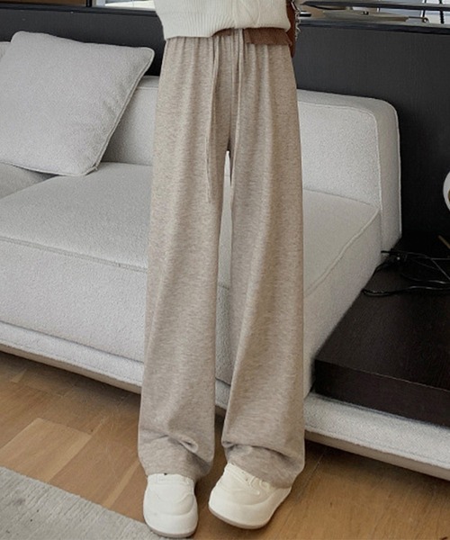 DAY CLOSET（デイ クローゼット）の「【大きいサイズ有/調節紐付き/美シルエワンタック】ベーシックイージースウェットニットパンツ ルームウェア（スウェットパンツ・レディース・グレイッシュベージュ/グレー/ダークグレー/ブラック/キナリ・S/XL/M/L）」の11枚目の写真