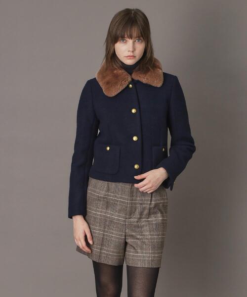 DRESSTERIOR（ドレステリア）の「【otonaMUSE 11月号掲載】2WAYファーカラーメルトンジャケット（ブルゾン・レディース・ネイビー/キャメル・34/36/38）」の4枚目の写真