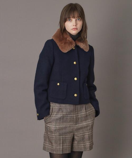 DRESSTERIOR（ドレステリア）の「【otonaMUSE 11月号掲載】2WAYファーカラーメルトンジャケット（ブルゾン・レディース・ネイビー/キャメル・34/36/38）」の5枚目の写真