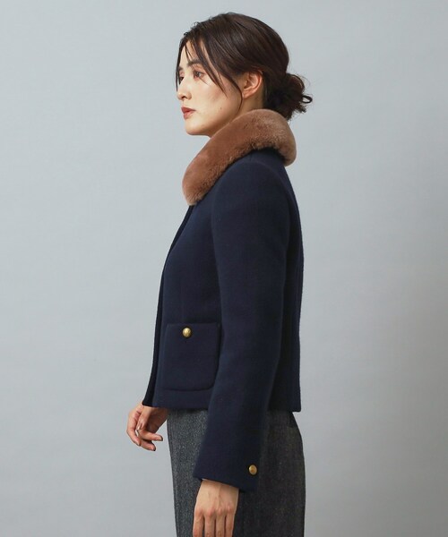 DRESSTERIOR（ドレステリア）の「【otonaMUSE 11月号掲載】2WAYファーカラーメルトンジャケット（ブルゾン・レディース・ネイビー/キャメル・34/36/38）」の15枚目の写真