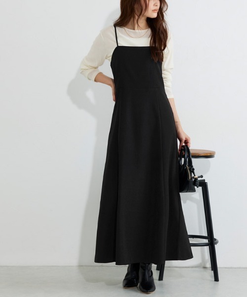Pierrot（ピエロ）の「フレアキャミワンピース（ワンピース・レディース・ブラック/チャコール・PM/S/M/L）」の3枚目の写真