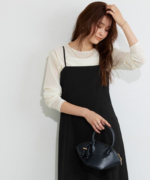 Pierrot（ピエロ）の「フレアキャミワンピース（ワンピース・レディース・ブラック/チャコール・PM/S/M/L）」の5枚目の写真