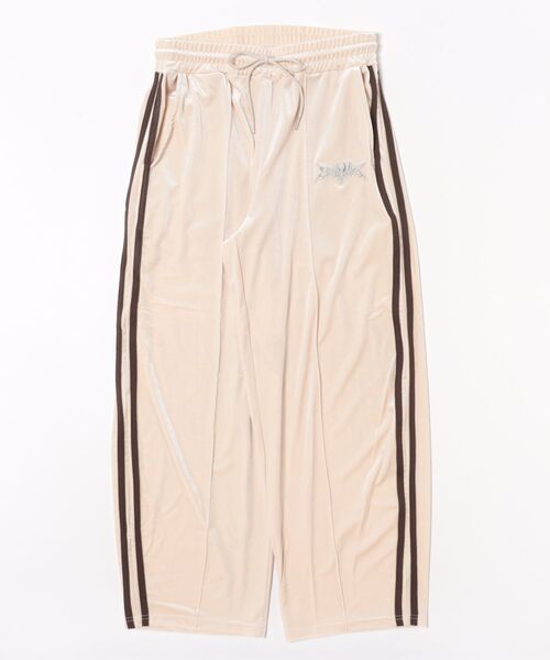 Revo.（レボ）の「［セットアップ対応］ワンポイント Y2K グランジロゴ刺繍 サイドラインテープ ベロア  カーブパンツ トラックパンツ（ジャージ）（その他パンツ・メンズ・アイボリー/ブラック/ブラウン・M/L）」の2枚目の写真