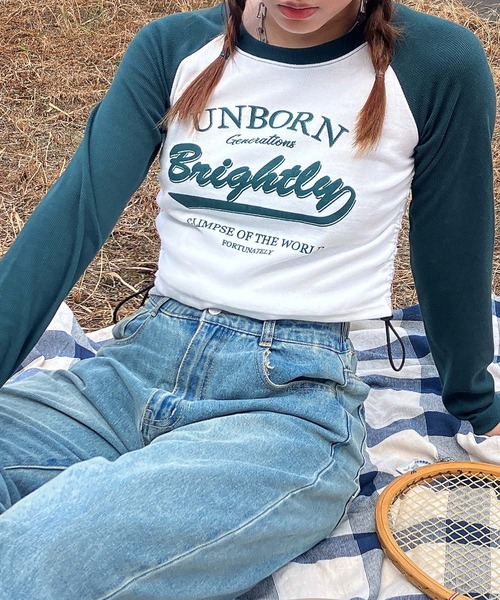 AS KNOW AS plus（アズノゥアズプラス）の「♪ラグランドロストロンT（Tシャツ/カットソー・レディース・ブラック/ダークグリーン/ブラウン/レッド/ブラウン系/レッド系/ネイビー・FREE）」の5枚目の写真