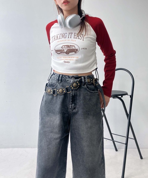 AS KNOW AS plus（アズノゥアズプラス）の「♪ラグランドロストロンT（Tシャツ/カットソー・レディース・ブラック/ダークグリーン/ブラウン/レッド/ブラウン系/レッド系/ネイビー・FREE）」の11枚目の写真