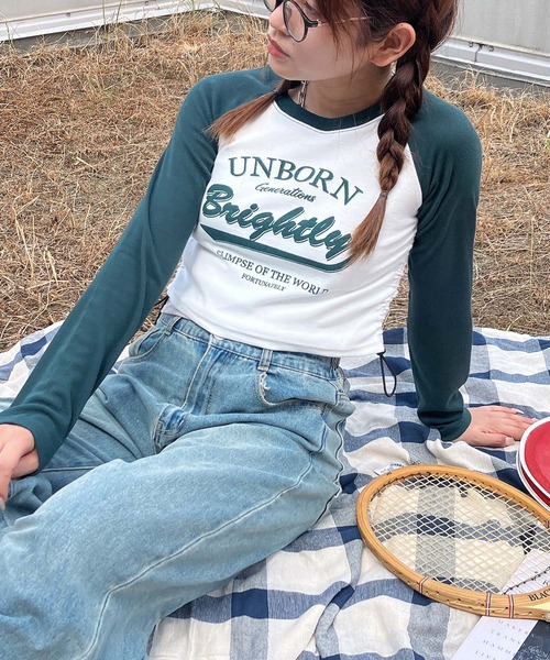 AS KNOW AS plus（アズノゥアズプラス）の「♪ラグランドロストロンT（Tシャツ/カットソー・レディース・ブラック/ダークグリーン/ブラウン/レッド/ブラウン系/レッド系/ネイビー・FREE）」の18枚目の写真