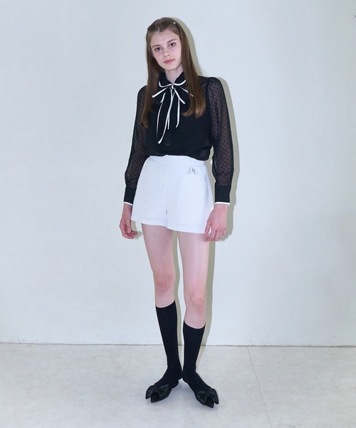 mieya mieya(ミーヤミーヤ)の「【mieya mieya】dot classical ribbon BL/ドットクラシカルリボンブラウス(シャツ/ブラウス・レディース・ホワイト/ブラック・FREE)」の16枚目の写真