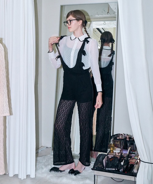 mieya mieya(ミーヤミーヤ)の「【mieya mieya】dot classical ribbon BL/ドットクラシカルリボンブラウス(シャツ/ブラウス・レディース・ホワイト/ブラック・FREE)」の15枚目の写真