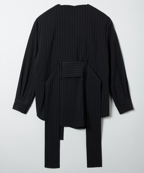 TELOPLAN(テーロプラン)の「【TELOPLAN】Kayleigh Shirts / ケイリーシャツ(シャツ/ブラウス・レディース・ホワイト/ストライプ・ONE SIZE)」の6枚目の写真