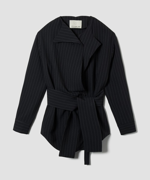 TELOPLAN(テーロプラン)の「【TELOPLAN】Kayleigh Shirts / ケイリーシャツ(シャツ/ブラウス・レディース・ホワイト/ストライプ・ONE SIZE)」の4枚目の写真