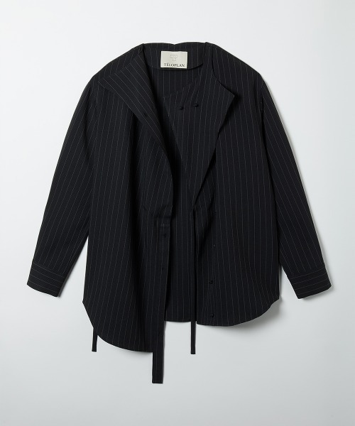TELOPLAN(テーロプラン)の「【TELOPLAN】Kayleigh Shirts / ケイリーシャツ(シャツ/ブラウス・レディース・ホワイト/ストライプ・ONE SIZE)」の7枚目の写真