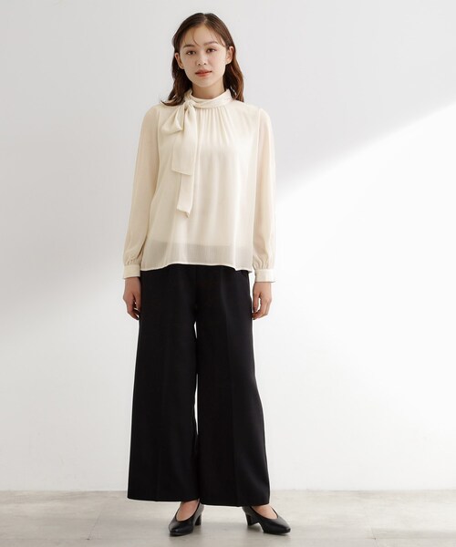 grove(グローブ)の「シアーストライプボウタイブラウス(シャツ/ブラウス・レディース・ブラック/オフホワイト/オレンジ系・01/02/03/04/05)」の13枚目の写真