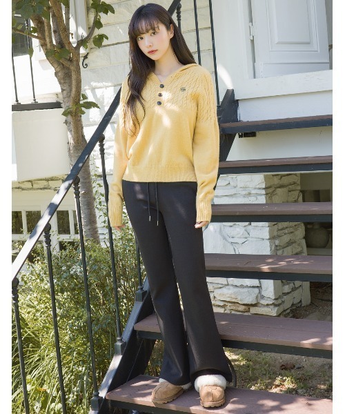 muahmuah(ムーアムーア)の「A'GEM/9 × .kom 『muah muah/ムーアムーア』 CABLE HALF OPEN HOOD KNIT/ハーフオープン ケーブルニット(ニット/セーター・レディース・アイボリー/カーキ/グレー/マスタード・FREE)」の21枚目の写真