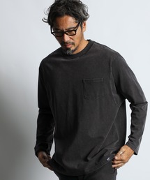SNOW WASH PONTE L/SL TEE： ポンチ素材 スノー加工 ルーズフィットロンTEE