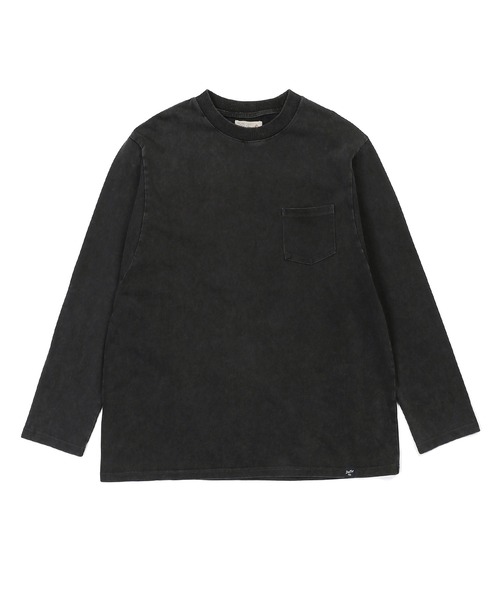 The DUFFER of ST.GEORGE(ザダファーオブセントジョージ)の「SNOW WASH PONTE L/SL TEE: ポンチ素材 スノー加工 ルーズフィットロンTEE(Tシャツ/カットソー・メンズ・スミクロ/ブルーグレー/グレイッシュベージュ/ブルー・LARGE/MEDIUM/SMALL/X-LARGE)」の16枚目の写真