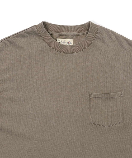The DUFFER of ST.GEORGE(ザダファーオブセントジョージ)の「SNOW WASH PONTE L/SL TEE: ポンチ素材 スノー加工 ルーズフィットロンTEE(Tシャツ/カットソー・メンズ・スミクロ/ブルーグレー/グレイッシュベージュ/ブルー・LARGE/MEDIUM/SMALL/X-LARGE)」の10枚目の写真