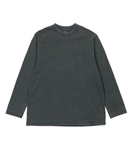 The DUFFER of ST.GEORGE(ザダファーオブセントジョージ)の「SNOW WASH PONTE L/SL TEE: ポンチ素材 スノー加工 ルーズフィットロンTEE(Tシャツ/カットソー・メンズ・スミクロ/ブルーグレー/グレイッシュベージュ/ブルー・LARGE/MEDIUM/SMALL/X-LARGE)」の11枚目の写真