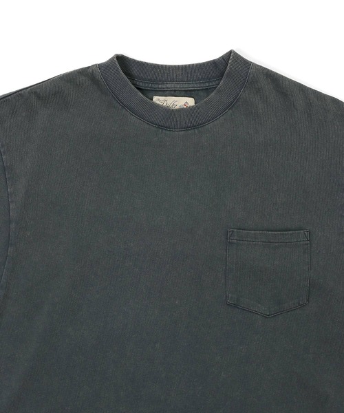 The DUFFER of ST.GEORGE(ザダファーオブセントジョージ)の「SNOW WASH PONTE L/SL TEE: ポンチ素材 スノー加工 ルーズフィットロンTEE(Tシャツ/カットソー・メンズ・スミクロ/ブルーグレー/グレイッシュベージュ/ブルー・LARGE/MEDIUM/SMALL/X-LARGE)」の12枚目の写真