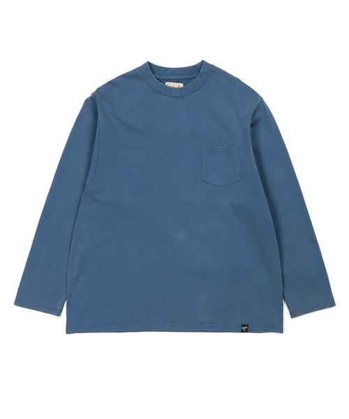 The DUFFER of ST.GEORGE(ザダファーオブセントジョージ)の「SNOW WASH PONTE L/SL TEE: ポンチ素材 スノー加工 ルーズフィットロンTEE(Tシャツ/カットソー・メンズ・スミクロ/ブルーグレー/グレイッシュベージュ/ブルー・LARGE/MEDIUM/SMALL/X-LARGE)」の13枚目の写真