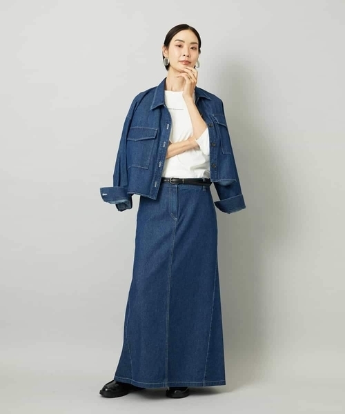 MICHEL KLEIN（ミッシェル・クラン）の「[セットアップ対応]デニムダブルポケットブルゾン（デニムジャケット・レディース・ネイビー・38）」の22枚目の写真