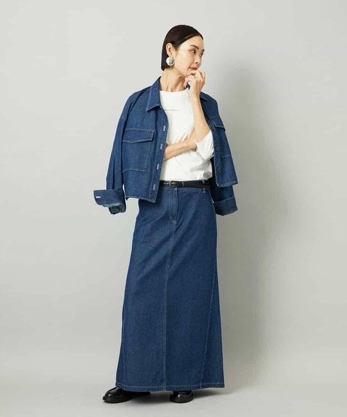 MICHEL KLEIN（ミッシェル・クラン）の「[セットアップ対応]デニムダブルポケットブルゾン（デニムジャケット・レディース・ネイビー・38）」の21枚目の写真
