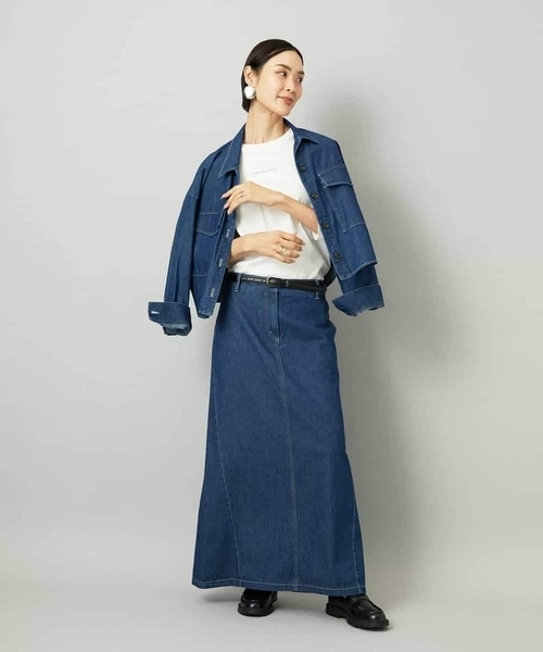 MICHEL KLEIN（ミッシェル・クラン）の「[セットアップ対応]デニムダブルポケットブルゾン（デニムジャケット・レディース・ネイビー・38）」の20枚目の写真