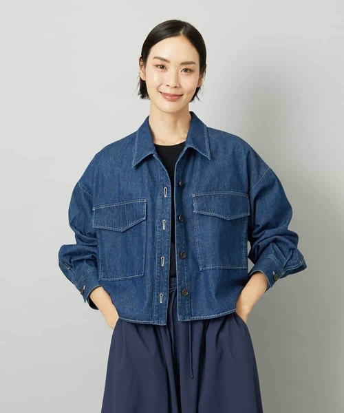MICHEL KLEIN（ミッシェル・クラン）の「[セットアップ対応]デニムダブルポケットブルゾン（デニムジャケット・レディース・ネイビー・38）」の19枚目の写真