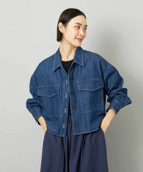 MICHEL KLEIN（ミッシェル・クラン）の「[セットアップ対応]デニムダブルポケットブルゾン（デニムジャケット・レディース・ネイビー・38）」の18枚目の写真