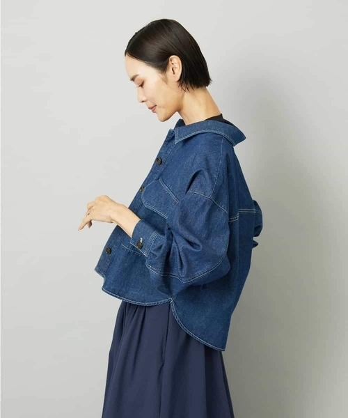 MICHEL KLEIN（ミッシェル・クラン）の「[セットアップ対応]デニムダブルポケットブルゾン（デニムジャケット・レディース・ネイビー・38）」の15枚目の写真