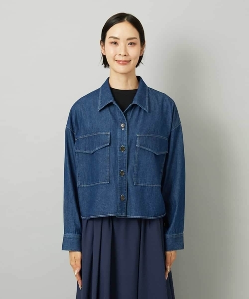 MICHEL KLEIN（ミッシェル・クラン）の「[セットアップ対応]デニムダブルポケットブルゾン（デニムジャケット・レディース・ネイビー・38）」の11枚目の写真