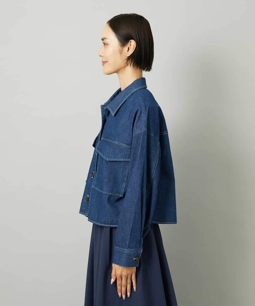 MICHEL KLEIN（ミッシェル・クラン）の「[セットアップ対応]デニムダブルポケットブルゾン（デニムジャケット・レディース・ネイビー・38）」の10枚目の写真