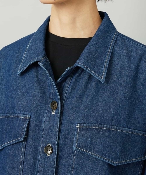MICHEL KLEIN（ミッシェル・クラン）の「[セットアップ対応]デニムダブルポケットブルゾン（デニムジャケット・レディース・ネイビー・38）」の8枚目の写真