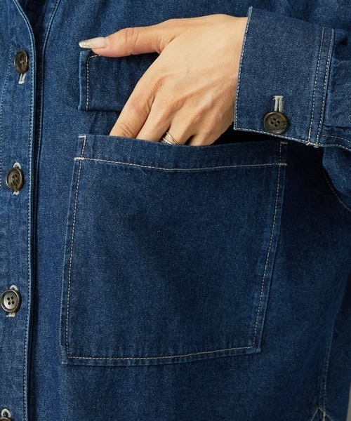 MICHEL KLEIN（ミッシェル・クラン）の「[セットアップ対応]デニムダブルポケットブルゾン（デニムジャケット・レディース・ネイビー・38）」の5枚目の写真