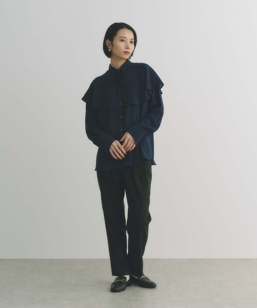 BIANCA（ビアンカ）の「【美シルエット】ウールライク2タックパンツ（その他パンツ・レディース・ネイビー/グレー系その他/ブラック・36/38/40）」の6枚目の写真