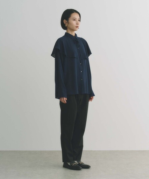 BIANCA（ビアンカ）の「【美シルエット】ウールライク2タックパンツ（その他パンツ・レディース・ネイビー/グレー系その他/ブラック・36/38/40）」の9枚目の写真