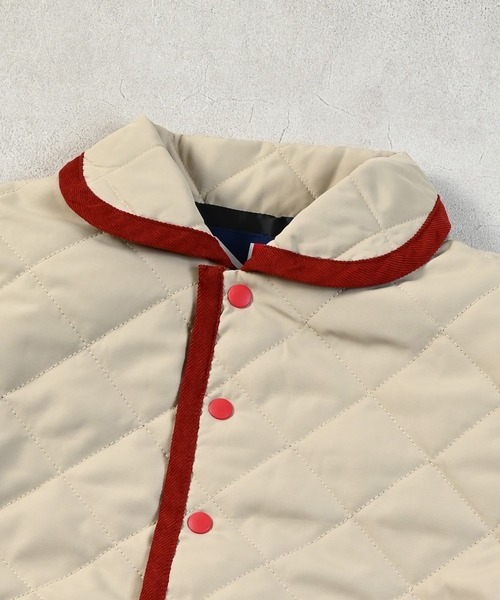 MARKEY'S（マーキーズ）の「【マシンウォッシャブル】ショールカラーダイヤキルトジャケット（ブルゾン・キッズ・カーキ/ベージュ/ライトブルー/ブラック・100/95/90/80/150/140/130/120/110）」の13枚目の写真