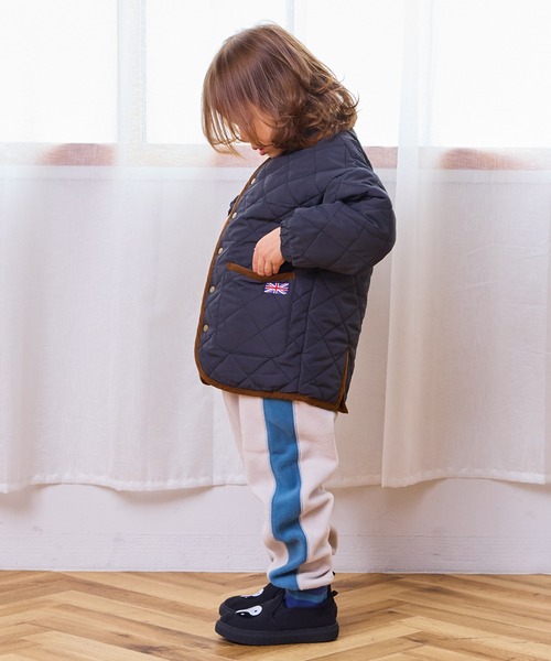 MARKEY'S（マーキーズ）の「【マシンウォッシャブル】ショールカラーダイヤキルトジャケット（ブルゾン・キッズ・カーキ/ベージュ/ライトブルー/ブラック・100/95/90/80/150/140/130/120/110）」の8枚目の写真