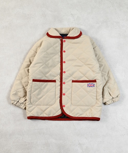 MARKEY'S（マーキーズ）の「【マシンウォッシャブル】ショールカラーダイヤキルトジャケット（ブルゾン・キッズ・カーキ/ベージュ/ライトブルー/ブラック・100/95/90/80/150/140/130/120/110）」の11枚目の写真