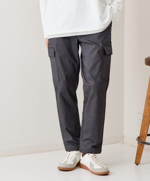 Blue Standard (ブルースタンダード)の「【BLUE STANDARD/ブルースタンダード】快適!スーパーストレッチ起毛カーゴパンツ 暖パン イージーケア 前開き ウエストゴム UVカット(カーゴパンツ・メンズ・カーキ/チャコールグレー/ブラック・MEDIUM/LARGE/X-LARGE)」の1枚目の写真