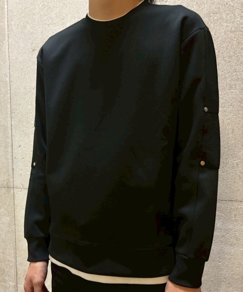 BENUSTA(ベヌスタ)の「A'GEM/9 × .kom 『BENUSTA /ベヌスタ』LAYERED METAL POINT SWEAT/レイヤードメタルポイントスウェット(Tシャツ/カットソー・メンズ・ブラック・XL/L)」の7枚目の写真