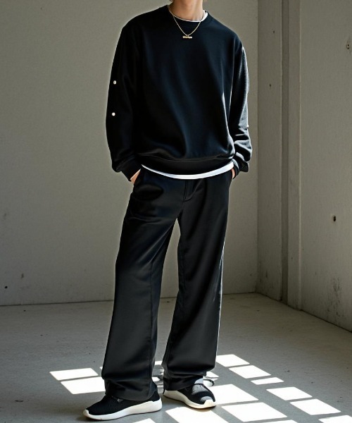 BENUSTA(ベヌスタ)の「A'GEM/9 × .kom 『BENUSTA /ベヌスタ』LAYERED METAL POINT SWEAT/レイヤードメタルポイントスウェット(Tシャツ/カットソー・メンズ・ブラック・XL/L)」の4枚目の写真