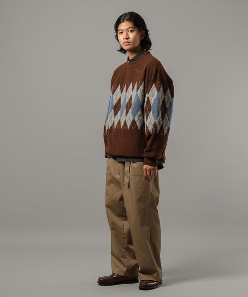 RAGEBLUE(レイジブルー)の「【CLASSICAL LINE】WOOL BLEND ARGYLE CREW NECK KNIT / ウール混/アーガイルニットクルー(ニット/セーター・メンズ・グレー系その他/ブラウン系その他・LARGE/MEDIUM)」の22枚目の写真