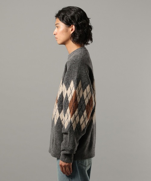 RAGEBLUE(レイジブルー)の「【CLASSICAL LINE】WOOL BLEND ARGYLE CREW NECK KNIT / ウール混/アーガイルニットクルー(ニット/セーター・メンズ・グレー系その他/ブラウン系その他・LARGE/MEDIUM)」の16枚目の写真