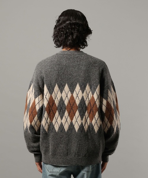 RAGEBLUE(レイジブルー)の「【CLASSICAL LINE】WOOL BLEND ARGYLE CREW NECK KNIT / ウール混/アーガイルニットクルー(ニット/セーター・メンズ・グレー系その他/ブラウン系その他・LARGE/MEDIUM)」の15枚目の写真