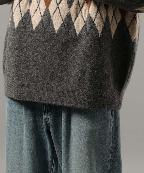 RAGEBLUE(レイジブルー)の「【CLASSICAL LINE】WOOL BLEND ARGYLE CREW NECK KNIT / ウール混/アーガイルニットクルー(ニット/セーター・メンズ・グレー系その他/ブラウン系その他・LARGE/MEDIUM)」の11枚目の写真