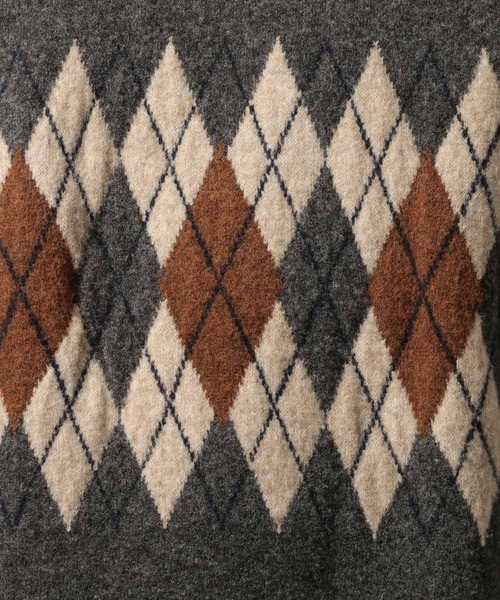RAGEBLUE(レイジブルー)の「【CLASSICAL LINE】WOOL BLEND ARGYLE CREW NECK KNIT / ウール混/アーガイルニットクルー(ニット/セーター・メンズ・グレー系その他/ブラウン系その他・LARGE/MEDIUM)」の10枚目の写真