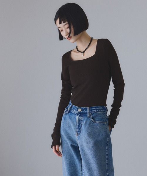 アンチピリングスクエアネックプルオーバー（ニット/セーター）｜ADAM