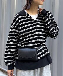 CIAOPANIC TYPY | ベロアボーダースキッパーポロトップス(Tシャツ/カットソー)