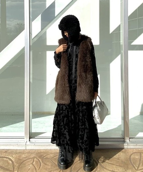 SANSeLF(サンセルフ)の「【SANSeLF】 ボアイヤーフラップキャップ フルカバーシルエット saa25a133(キャップ・レディース・ブラック/アイボリー・FREE)」の6枚目の写真